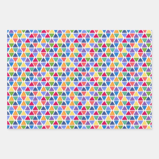 Farbenfrohe Regenbogen Punkte Abstraktes Dreieck H Geschenkpapier Set (Vorderseite 2)