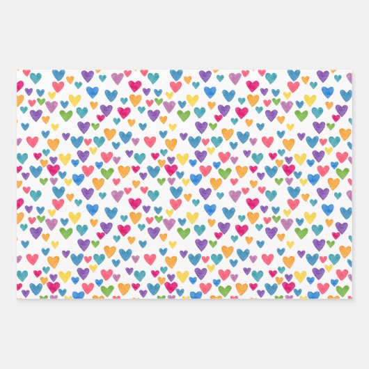 Farbenfrohe Regenbogen Punkte Abstraktes Dreieck H Geschenkpapier Set (Vorderseite)