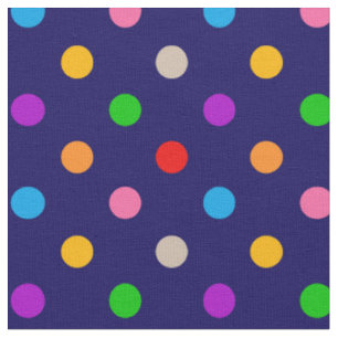 Farbenfrohe Regenbogen-Punkte Blau Stoff