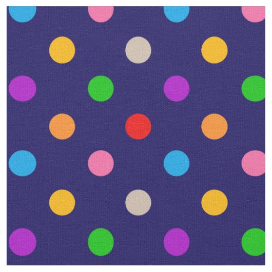 Farbenfrohe Regenbogen-Punkte Blau Stoff (Nahaufnahme)