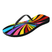 Farbenfrohe Regenbogen-Radialmuster Flip Flops Badesandalen (Schrägansicht)