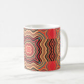 Farbenfrohe Regenbogen Retro Nahtloses Muster Squa Kaffeetasse (VorderseiteRechts)