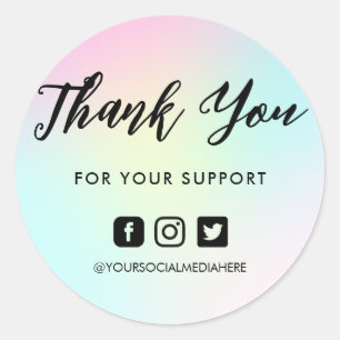 Farbenfrohe Regenbogen Rosa Blau Runder Aufkleber