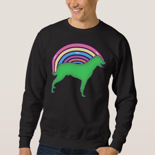 Farbenfrohe Regenbogen Rottweiler Sweatshirt (Vorderseite)