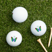 Farbenfrohe Regenbogen-Schmetterlinge Golf Balls Golfball (Insitu Gras)