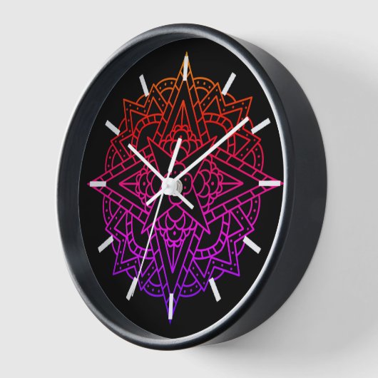 Farbenfrohe Regenbogen Simple Mandala Uhr (Winkel)