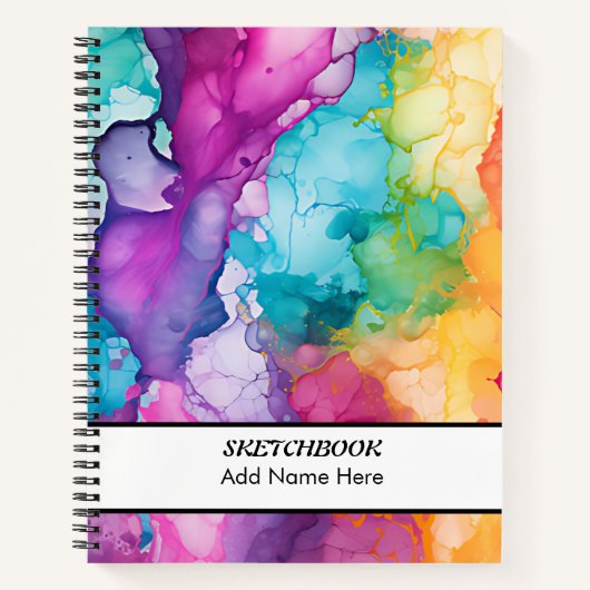 Farbenfrohe Regenbogen-Sketchbook Notizblock (Vorderseite)