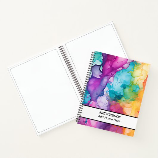 Farbenfrohe Regenbogen-Sketchbook Notizblock (Innenseite)