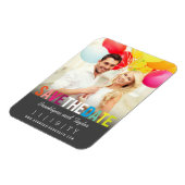 Farbenfrohe Regenbogen Sommer Foto Modernes Save t Magnet (Linke Seite)