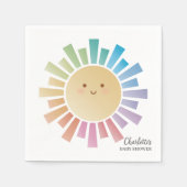 Farbenfrohe Regenbogen Sonnenschein Baby Dusche Serviette (Vorderseite)