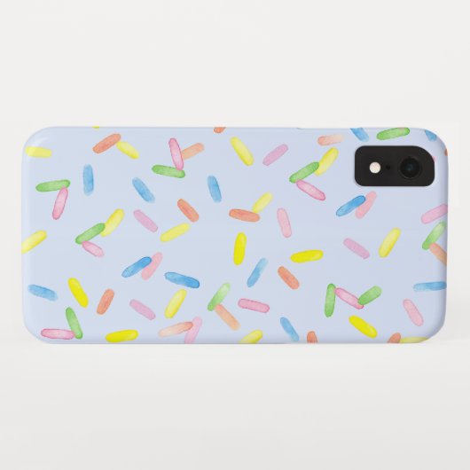 Farbenfrohe Regenbogen-Sprinklen, Aquarell Case-Mate iPhone Hülle (Rückseite (Horizontal))