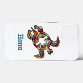 Farbenfrohe Regenbogen-Stamm Hawaiian Sea Turtle Case-Mate iPhone Hülle (Rückseite (Horizontal))