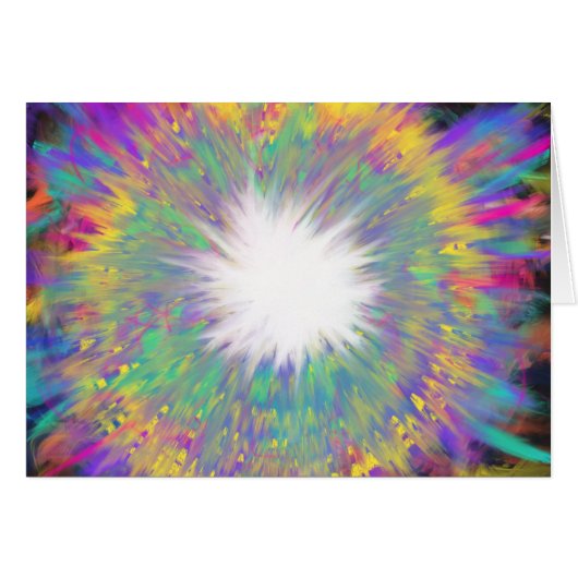 Farbenfrohe Regenbogen-Sternexplosion Abstrakt Art (Vorderseite (Horizontal))
