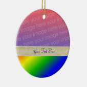 Farbenfrohe Regenbogen Streifen Ihr Foto Ornament (Rechts)