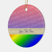 Farbenfrohe Regenbogen Streifen Ihr Foto Ornament (Links)