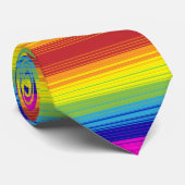 Farbenfrohe Regenbogen Streifen Kunstmuster Hinter Krawatte (Gerollt)