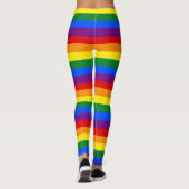 Farbenfrohe Regenbogen-Streifen Leggings (Rückseite)