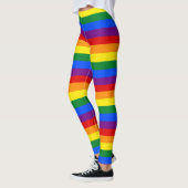 Farbenfrohe Regenbogen-Streifen Leggings (Links)