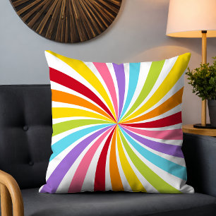 Farbenfrohe Regenbogen Swirl Moderner Spaß Bright  Kissen