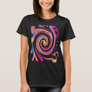 Farbenfrohe Regenbogen Swirl Retro Abstrakt Groovy T-Shirt