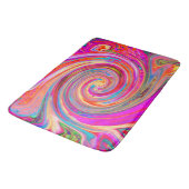Farbenfrohe Regenbogen-Swirl Retro-Design Badematte (Schrägansicht)