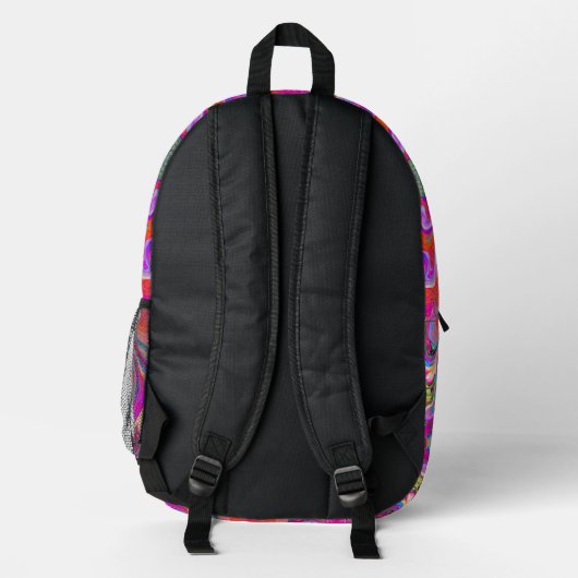 Farbenfrohe Regenbogen-Swirl Retro-Design Bedruckter Rucksack (Rückseite)
