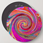 Farbenfrohe Regenbogen-Swirl Retro-Design Button (Vorne & Hinten)