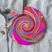 Farbenfrohe Regenbogen-Swirl Retro-Design Button (Beispiel)