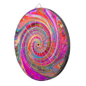 Farbenfrohe Regenbogen-Swirl Retro-Design Dartscheibe (Vorderseite rechts)
