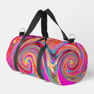 Farbenfrohe Regenbogen-Swirl Retro-Design Duffle Bag