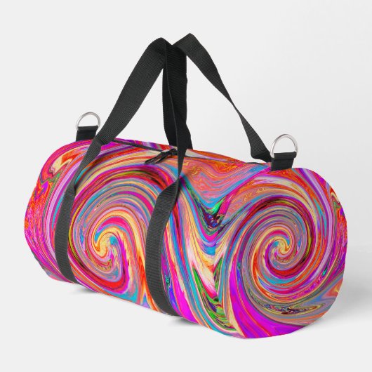 Farbenfrohe Regenbogen-Swirl Retro-Design Duffle Bag (Linke Seite)