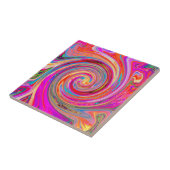 Farbenfrohe Regenbogen-Swirl Retro-Design Fliese (Seite)