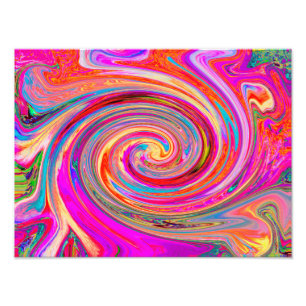 Farbenfrohe Regenbogen-Swirl Retro-Design Fotodruck