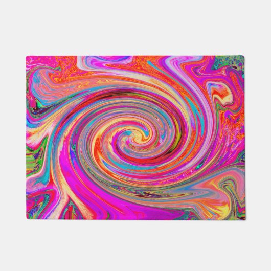 Farbenfrohe Regenbogen-Swirl Retro-Design Fußmatte (Vorderseite)
