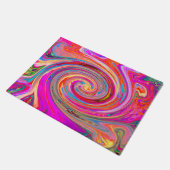 Farbenfrohe Regenbogen-Swirl Retro-Design Fußmatte (Schrägansicht)