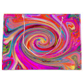 Farbenfrohe Regenbogen-Swirl Retro-Design Große Geschenktüte (Vorderseite)