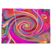 Farbenfrohe Regenbogen-Swirl Retro-Design Große Geschenktüte (Rückseite)