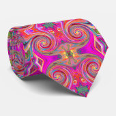 Farbenfrohe Regenbogen-Swirl Retro-Design Krawatte (Gerollt)