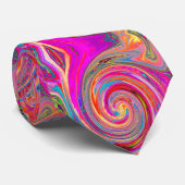 Farbenfrohe Regenbogen-Swirl Retro-Design Krawatte (Gerollt)