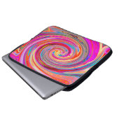 Farbenfrohe Regenbogen-Swirl Retro-Design Laptopschutzhülle (Vorne Knopf)