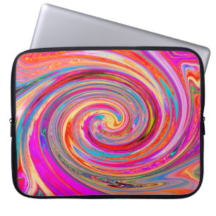 Farbenfrohe Regenbogen-Swirl Retro-Design Laptopschutzhülle