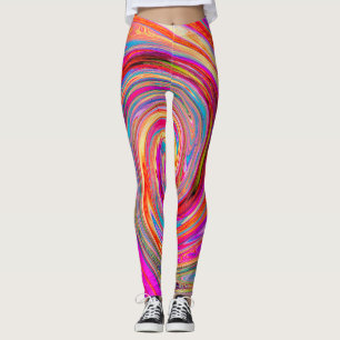 Farbenfrohe Regenbogen-Swirl Retro-Design Leggings