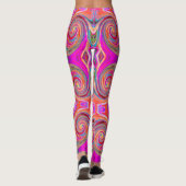 Farbenfrohe Regenbogen-Swirl Retro-Design Leggings (Rückseite)