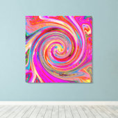 Farbenfrohe Regenbogen-Swirl Retro-Design Leinwanddruck (Insitu (Holzboden))