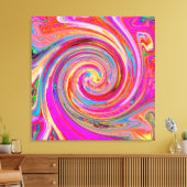 Farbenfrohe Regenbogen-Swirl Retro-Design Leinwanddruck (Insitu (Wohnzimmer))