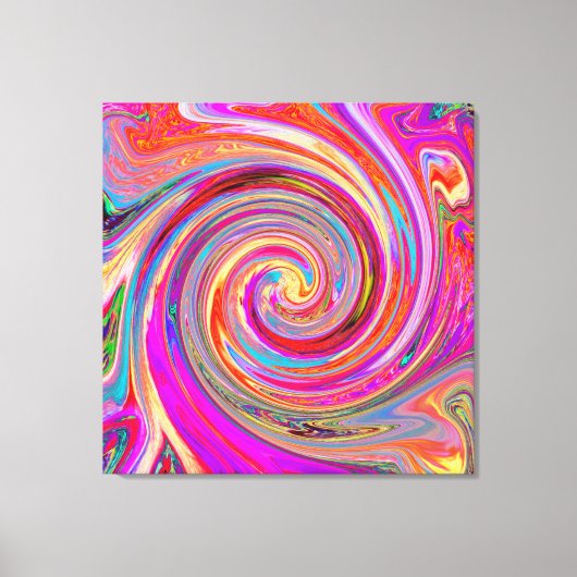 Farbenfrohe Regenbogen-Swirl Retro-Design Leinwanddruck (Vorderseite)