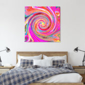 Farbenfrohe Regenbogen-Swirl Retro-Design Leinwanddruck (Insitu (Schlafzimmer))