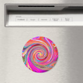 Farbenfrohe Regenbogen-Swirl Retro-Design Magnet (In Situ (Geschirrspüler))