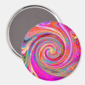 Farbenfrohe Regenbogen-Swirl Retro-Design Magnet (Vorderseite/Rückseite)