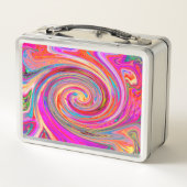 Farbenfrohe Regenbogen-Swirl Retro-Design Metall Brotdose (Rückseite)